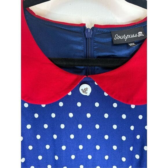 Sourpuss Retro Sailor polka dot dress size XXXL - Picture 11 of 14